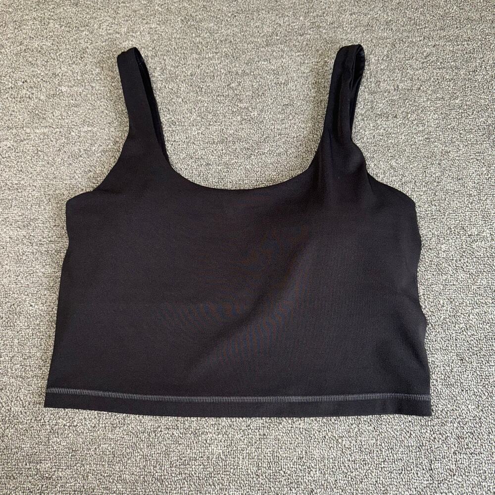 Avia SoftSculpt Activewear Cropped Tank Top Women's Size Large Black Basic Yoga